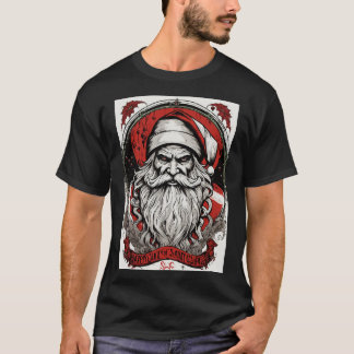 Camiseta Siniestro Tee de Círculo Santa: Arte vector retro 