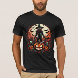 Camiseta Sinister Scarecrow Jack O Lantern Scary Halloween