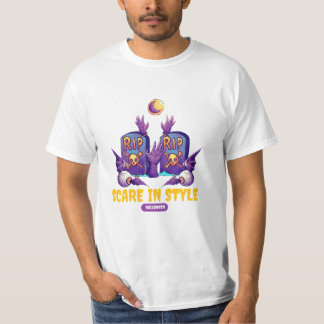 Camiseta Sinister Whimsy: ilustrativo morado y Naranja