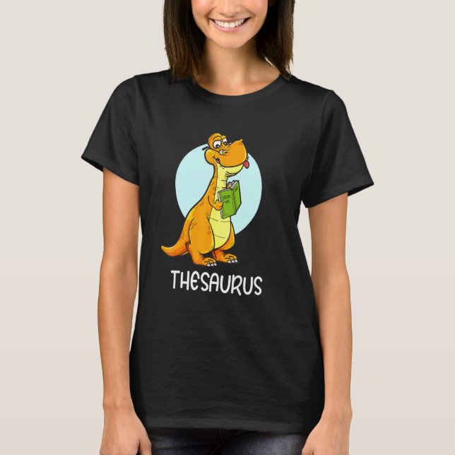 Camiseta Sinónimos de Dinosaurios de Tesauro Cute Antonyms  (Anverso)