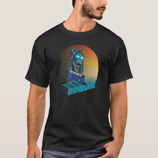 Camiseta Sinopsis Retro Análogo Vaporwave Rex Synthesaurus  (Anverso)