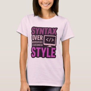 Camiseta Sintaxis en Negrita Sobre Estilo Gráfico Retro