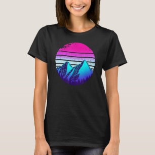 Camiseta Síntesis de retroonda estética de pico de montaña