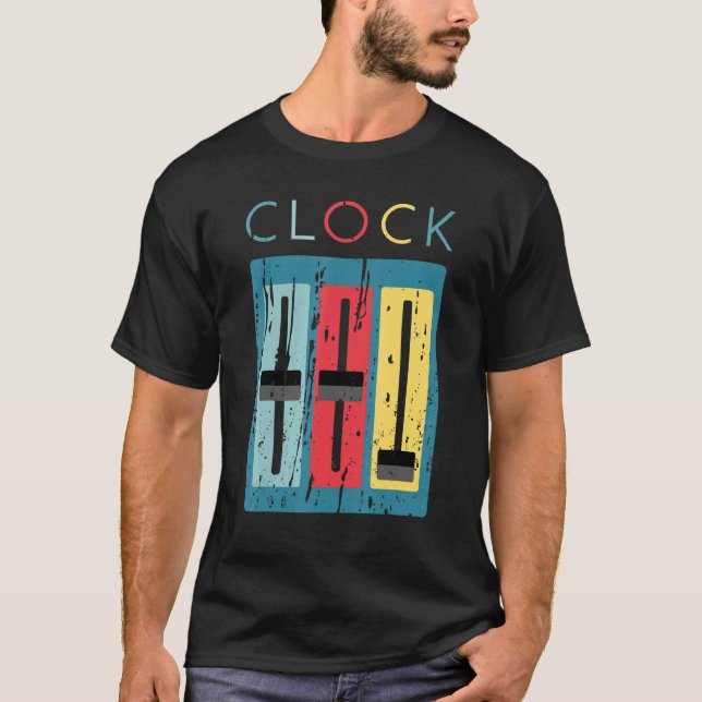 Camiseta Sintetizador analógico vintage modular de reloj (Anverso)