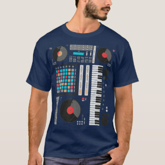 Camiseta Sintetizador de música electrónica Techno Music DJ