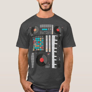 Camiseta Sintetizador de música electrónica Techno Music DJ