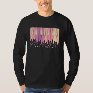 Camiseta Sintetizador De Teclado De Piano Y Tubo De Tejidos
