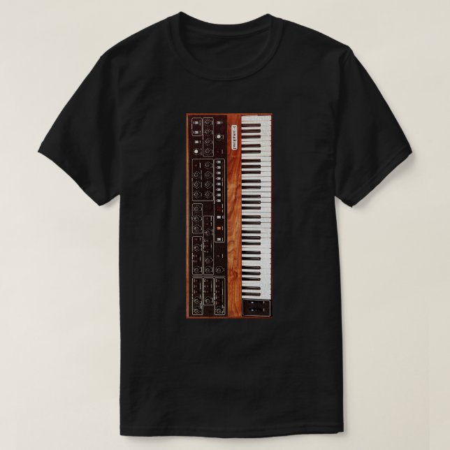 Camiseta Sintetizador de teclado Vintage 70s (Diseño del anverso)