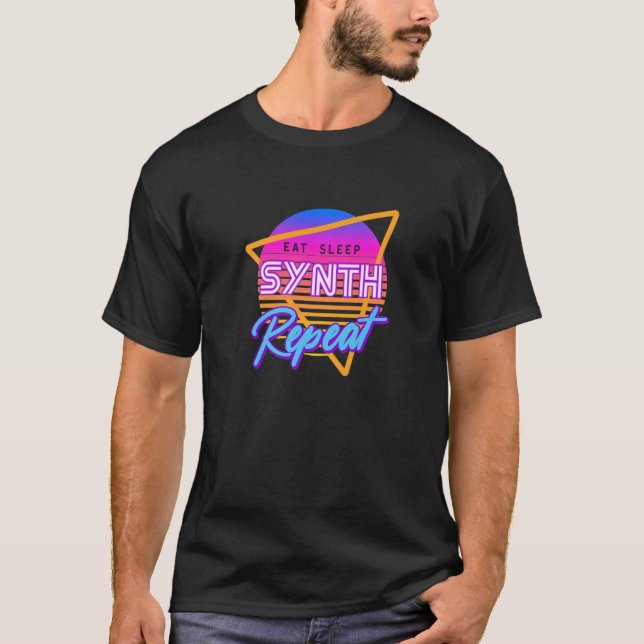 Camiseta Sintetizador DJ repetidor de sintetizador P de sin (Anverso)