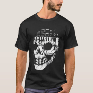 Camiseta Sintetizador Modular Analógico Calavera Música Syn