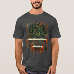 Camiseta Sintetizador Modular Música Electrónica con Teclad