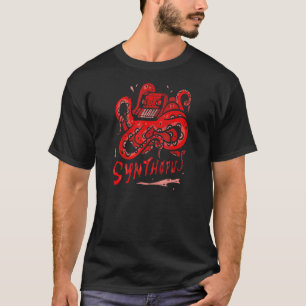 Camiseta Sintetizador Octopus Análogo Dj Nerd Productor Daw