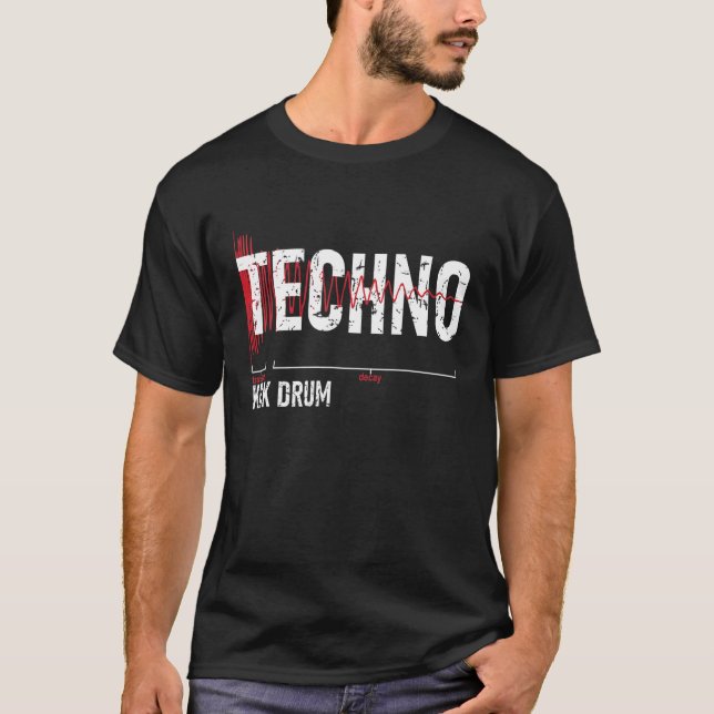 Camiseta Sintetizador Techno Kick Drum (Anverso)