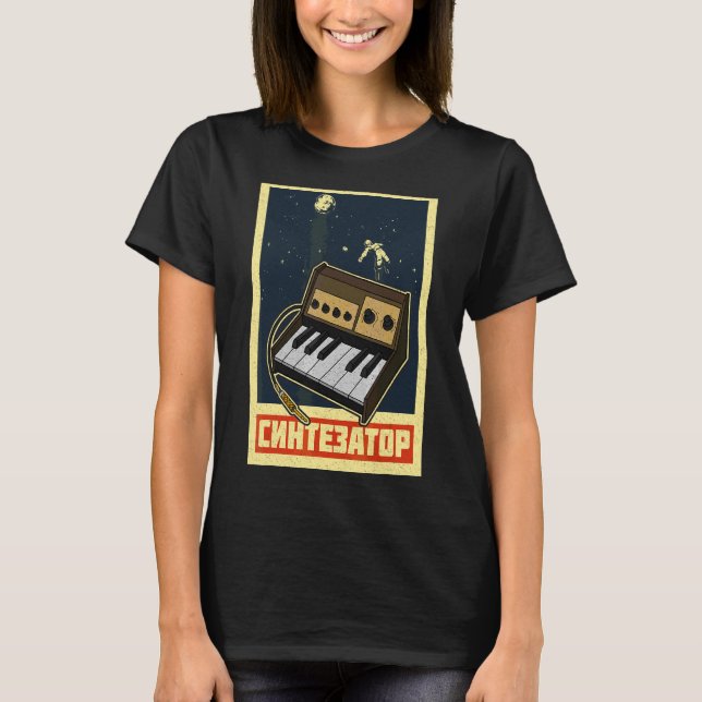 Camiseta Sintetizador teclado sintético Músicos electrónico (Anverso)