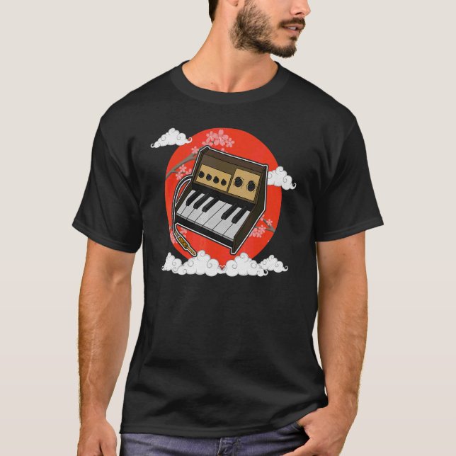 Camiseta Sintetizador teclado sintético Músicos electrónico (Anverso)