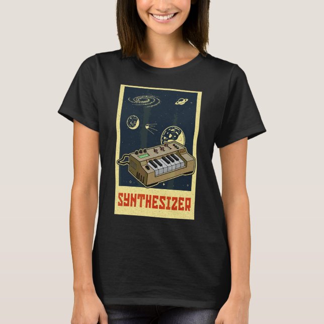 Camiseta Sintetizador teclado sintético Músicos electrónico (Anverso)