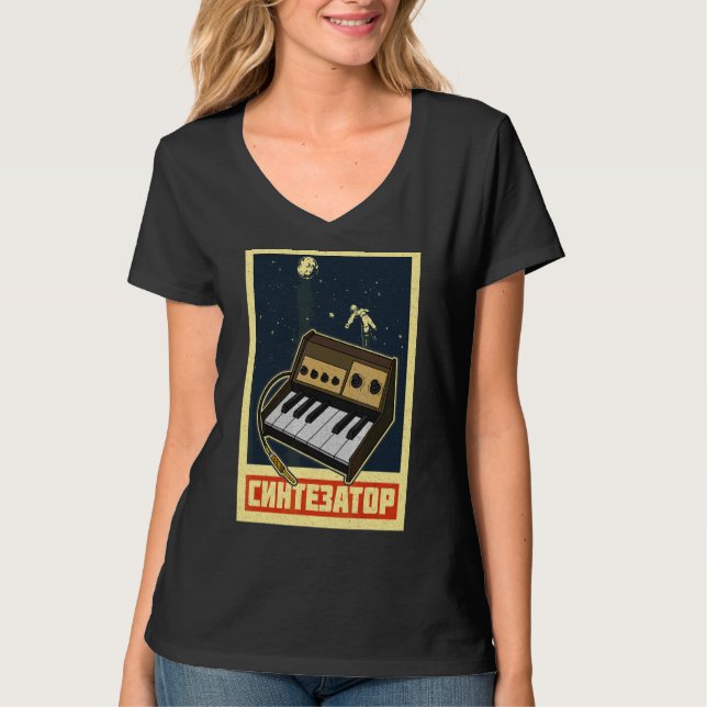 Camiseta Sintetizador teclado sintético Músicos electrónico (Anverso)