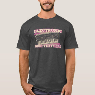 Camiseta sintetizadora electrónica con texto Perso