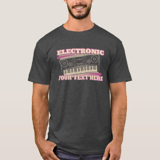 Camiseta sintetizadora electrónica con texto Perso