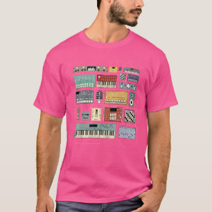 Camiseta Sintetizadores De Música Electrónica Y Máquina De 