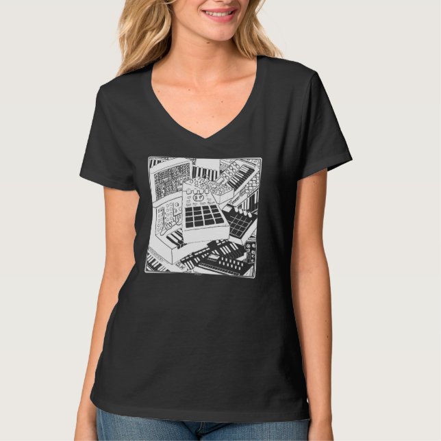 Camiseta Sintetizadores Para El Pullover De Músico Electrón (Anverso)