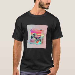Camiseta Sínthwa retroonda de sushi con brillo estético de 