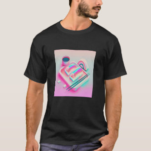 Camiseta Sínthwa retroonda de sushi con brillo estético de 