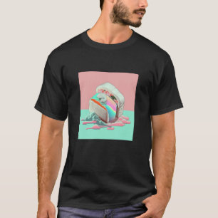 Camiseta Sínthwa retroonda de sushi con brillo estético de