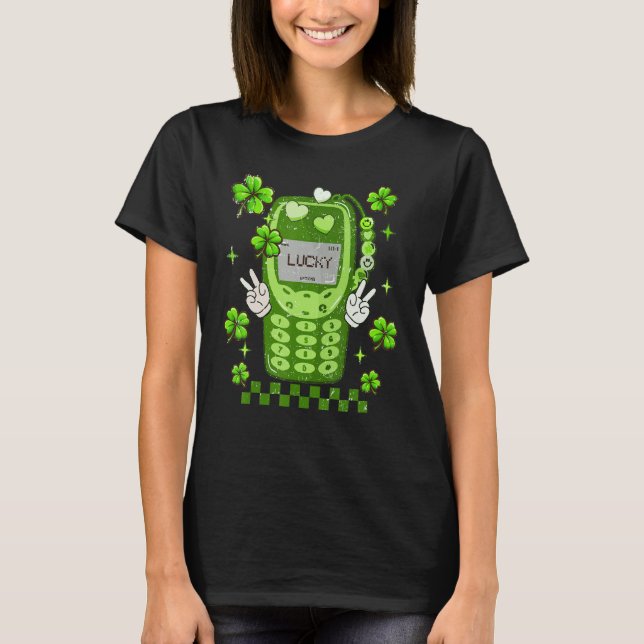 Camiseta Sintiéndose afortunado de St Patricks Day C Phone  (Anverso)