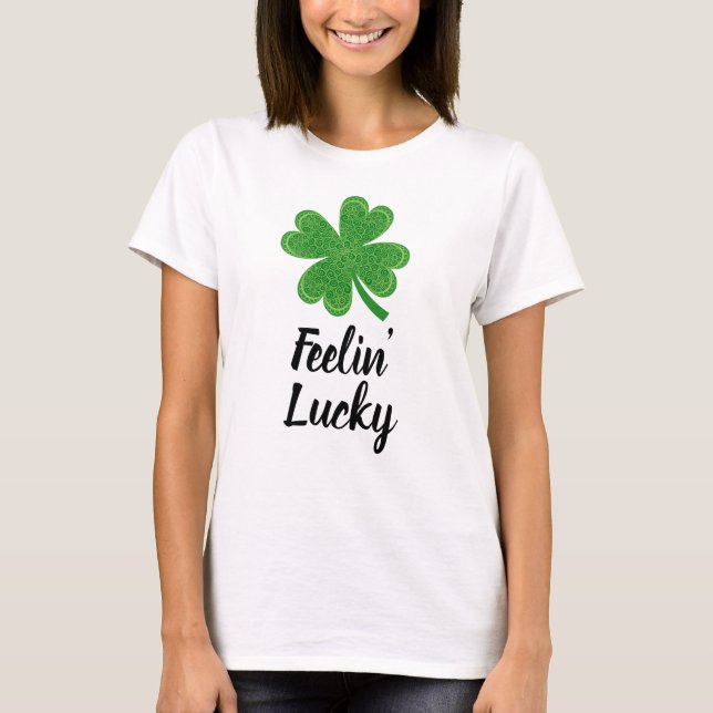 Camiseta Sintiéndose afortunado Día de San Patricio (Anverso)
