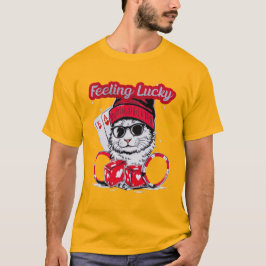 Camiseta Sintiéndose afortunado - Guay Cat Casino Vibes