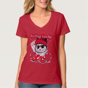 Camiseta Sintiéndose afortunado - Guay Cat Casino Vibes