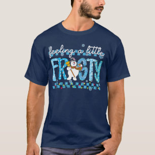 Camiseta Sintiéndose un poco helado Cute Retro Muñeco de ni
