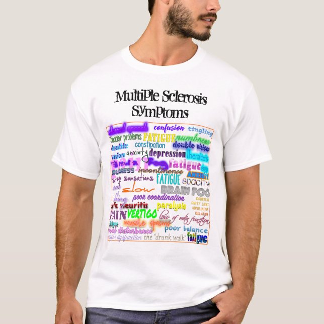 Camiseta Síntomas de la esclerosis múltiple (Anverso)