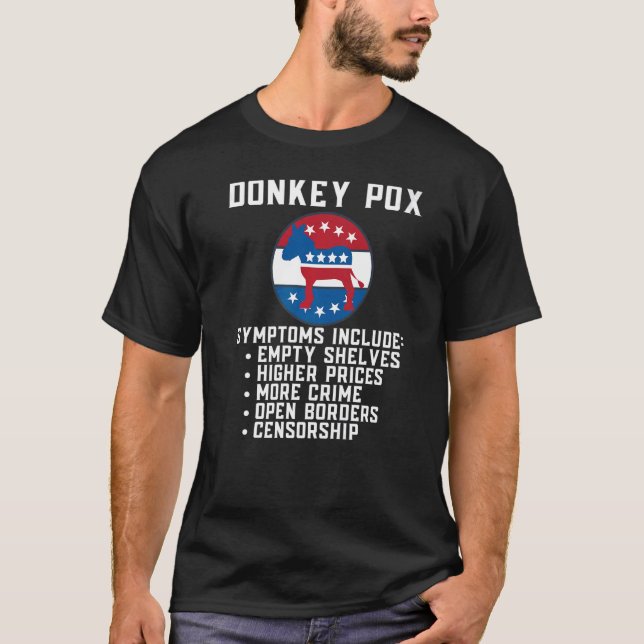 Camiseta Síntomas de la varicela de burro 2022 Conservador  (Anverso)