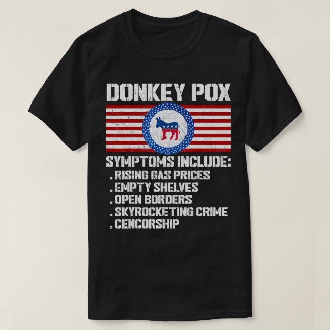 Camiseta Síntomas del burro Po Conservador Republicano (Diseño del anverso)