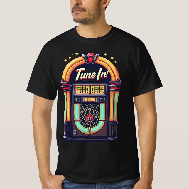 Camiseta ¡Sintonice! Retro Jukebox (Anverso)