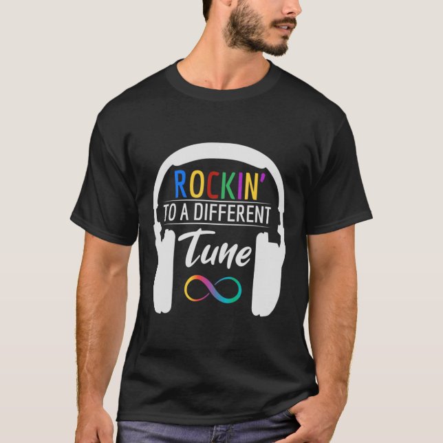 Camiseta Sintonizar símbolo de autismo Rockin Infinity A A  (Anverso)
