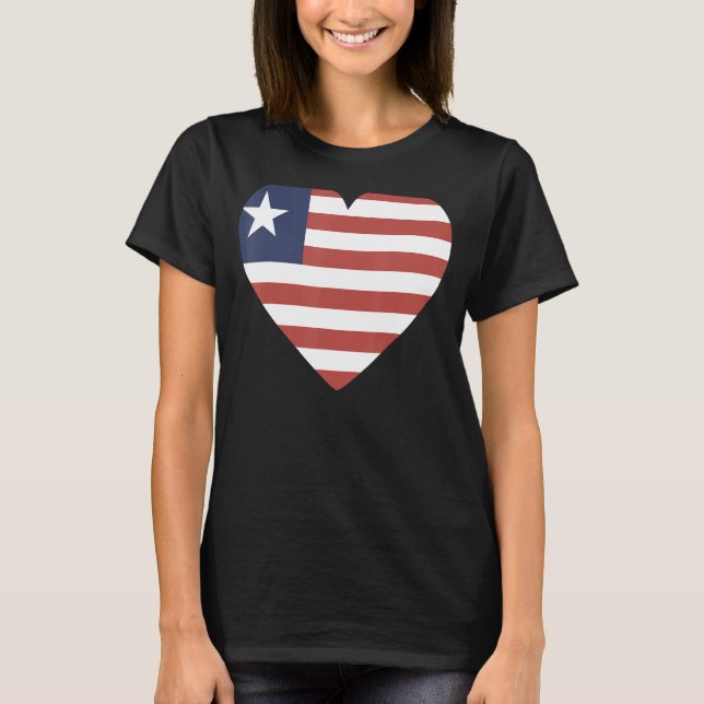Camiseta Sínvenir de la bandera nacional de Liberia para ho (Anverso)