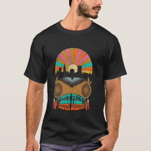 Camiseta Sioux Falls Dakota del Sur Atardecer Silueta Retro