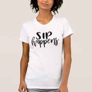 Camiseta Sip Happens   Cita divertida de un bollo para bebe