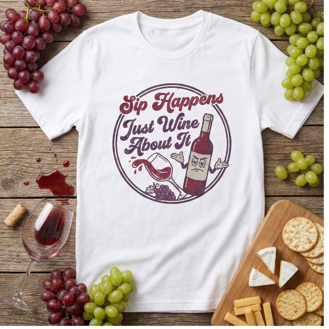 Camiseta Sip Happens Just Wine About It Funny Wine Pun (Subido por el creador)