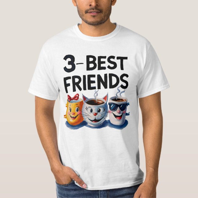 Camiseta Sip, Laugh, Repetir: 3 mejores amigos café Mug (Anverso)