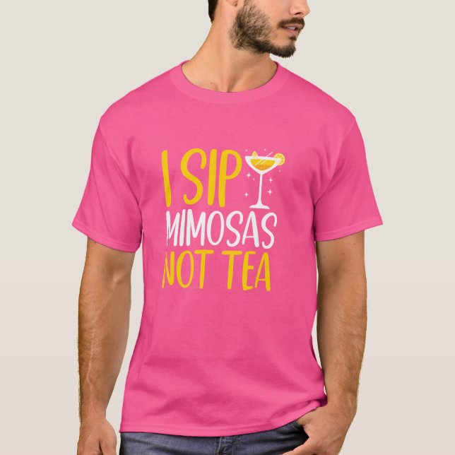 Camiseta Sip Mimosas No Tea Cocktail Bartender Boda (Anverso)