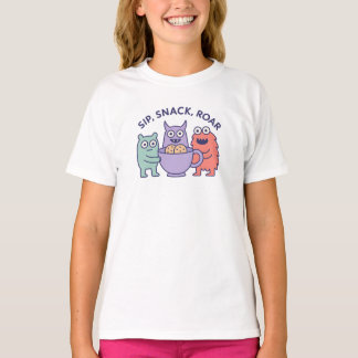 Camiseta Sip, Snack, Roar – Cute Monster Cookie Party Desig