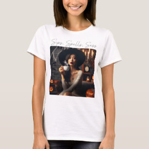Camiseta Sips, hélices, sass - Moda café de bruja de Hallow