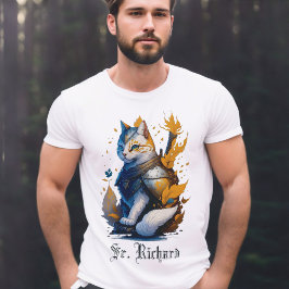 Camiseta Sir Richard gato knight cool masculino