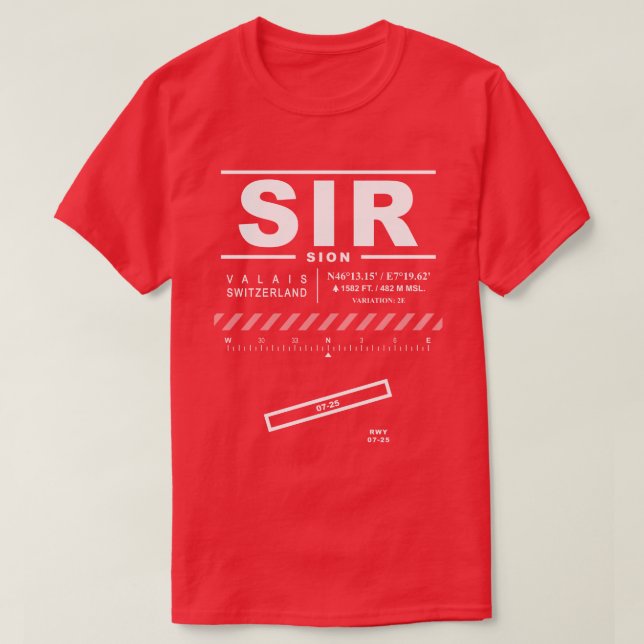 Camiseta SIR T-Shirt del aeropuerto de Sion (Diseño del anverso)