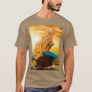 Camiseta Sirena al atardecer en el mar