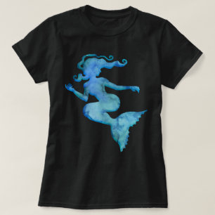 Camiseta Sirena azul de la acuarela
